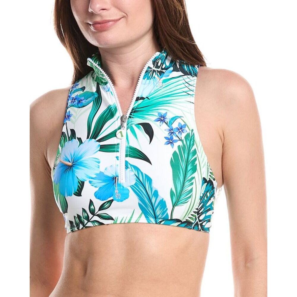 Next Womens  Paddle Out Rem Zip Up Mock Neck Crop Top, White